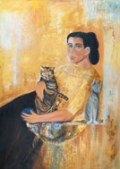Porträtt med katt